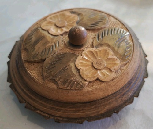 Vintage holzdose mit deckel - holzdose,