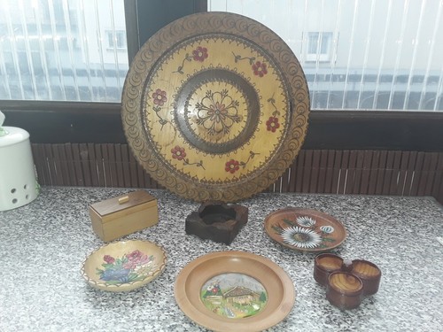Teile alte holzteller - teile,