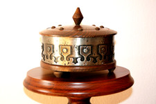 Holzdose Metall Holz antik