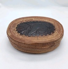 Ovale Rattan Dose / Schatulle